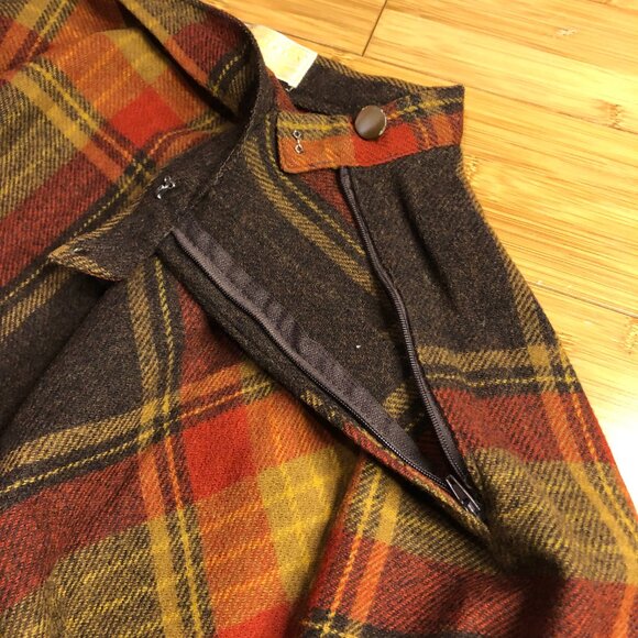 Vintage Rare Pendelton Wool Plaid Autumn Fall Circle Skirt Colorful Winter - Picture 6 of 10